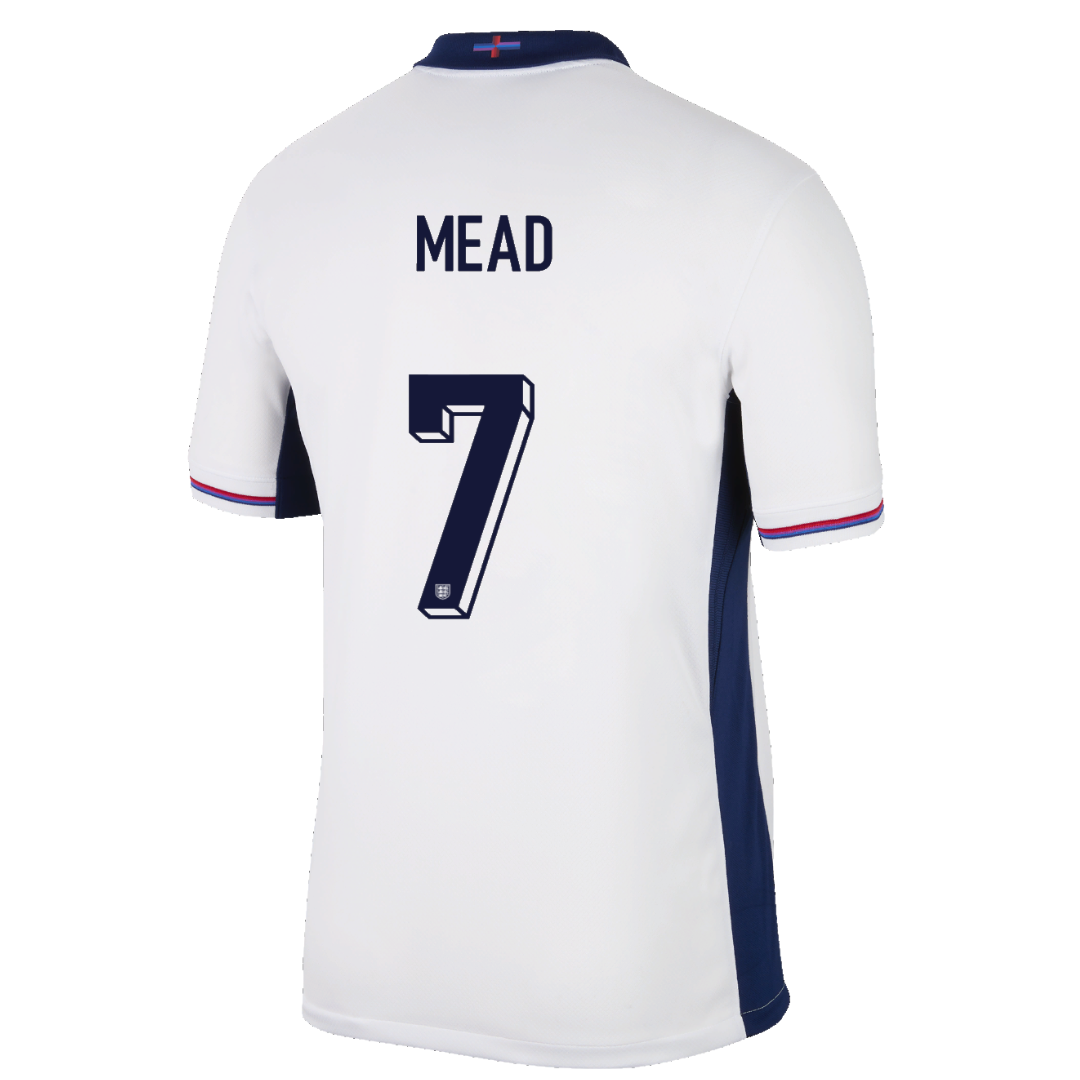 England Lionesses Home 2024 Straight Fit Shirt - MEAD 7