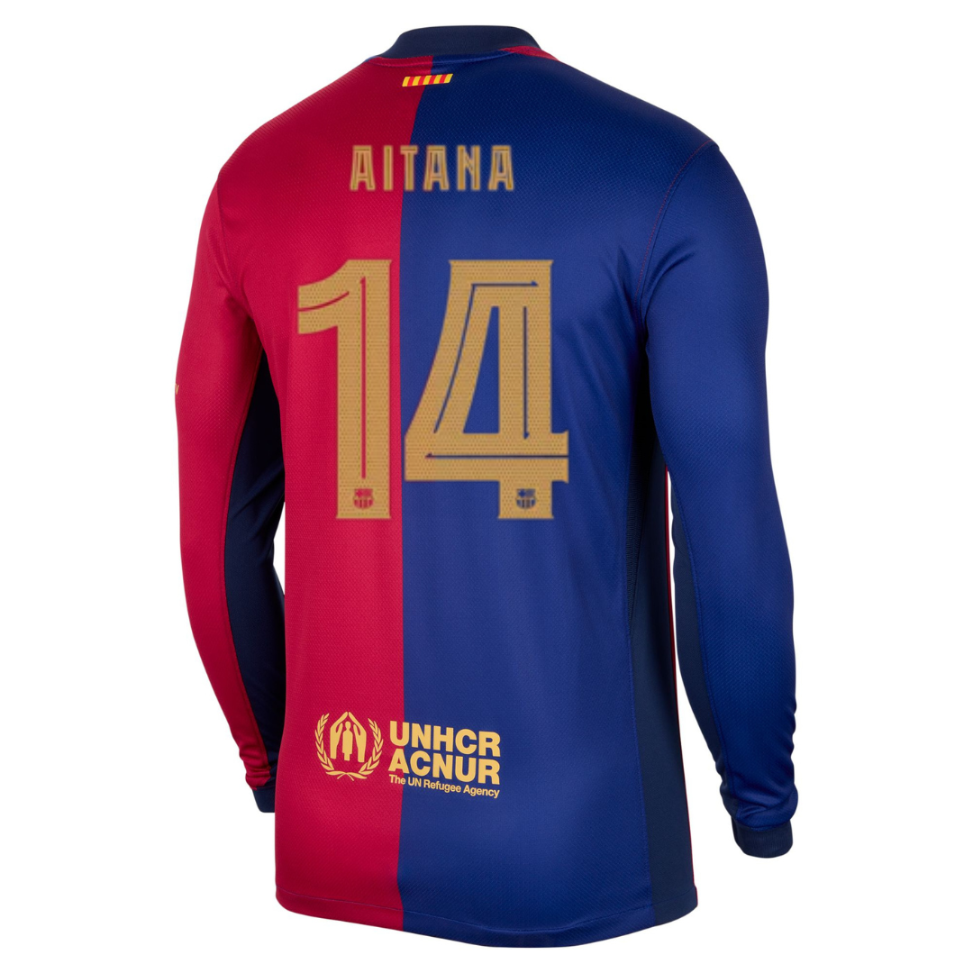 Barcelona Home 24/25 Longsleeve Straight Fit - AITANA 14