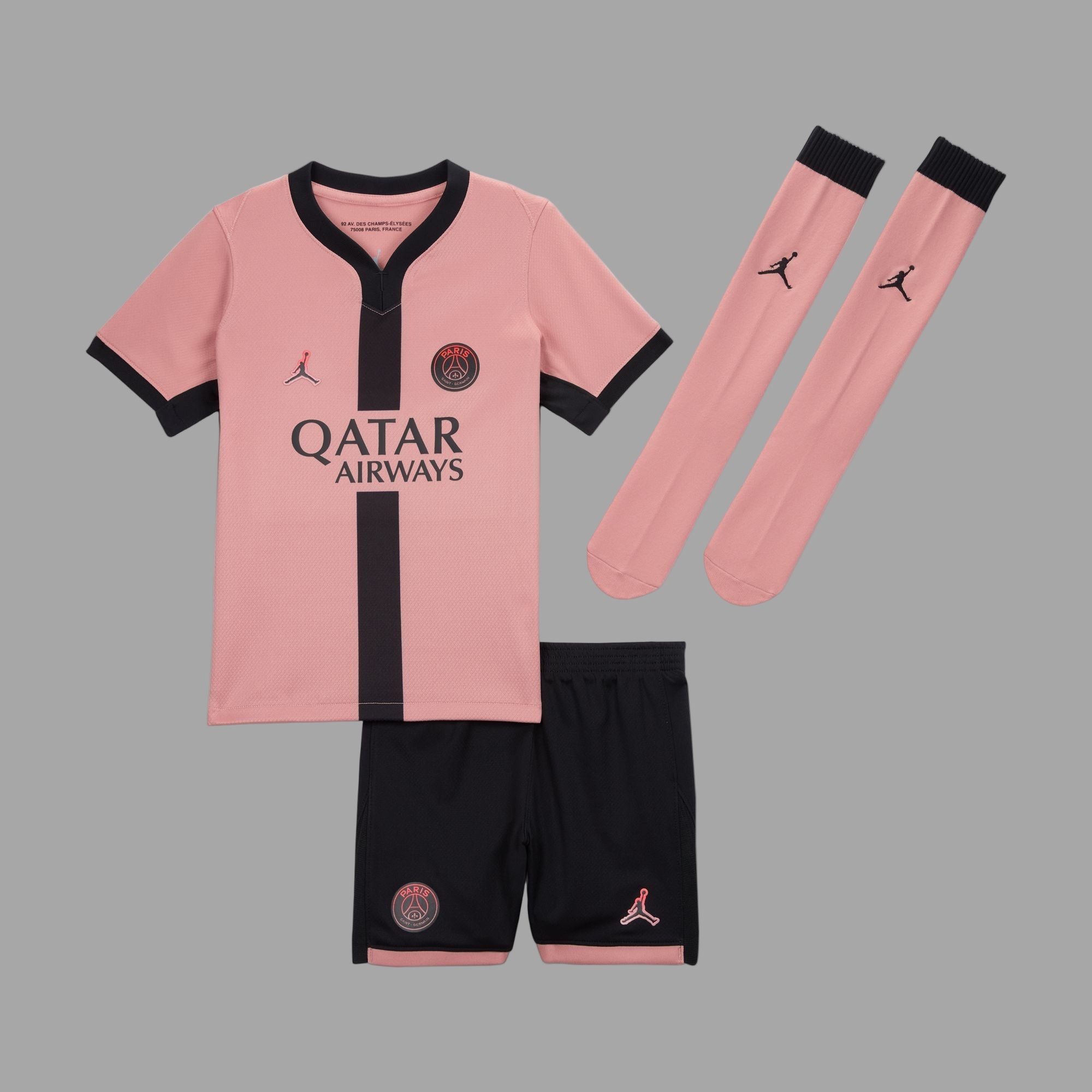 Paris Saint-Germain 2024/25 Stadium Third Little Kids' Jordan Soccer Replica Three-Piece Kit