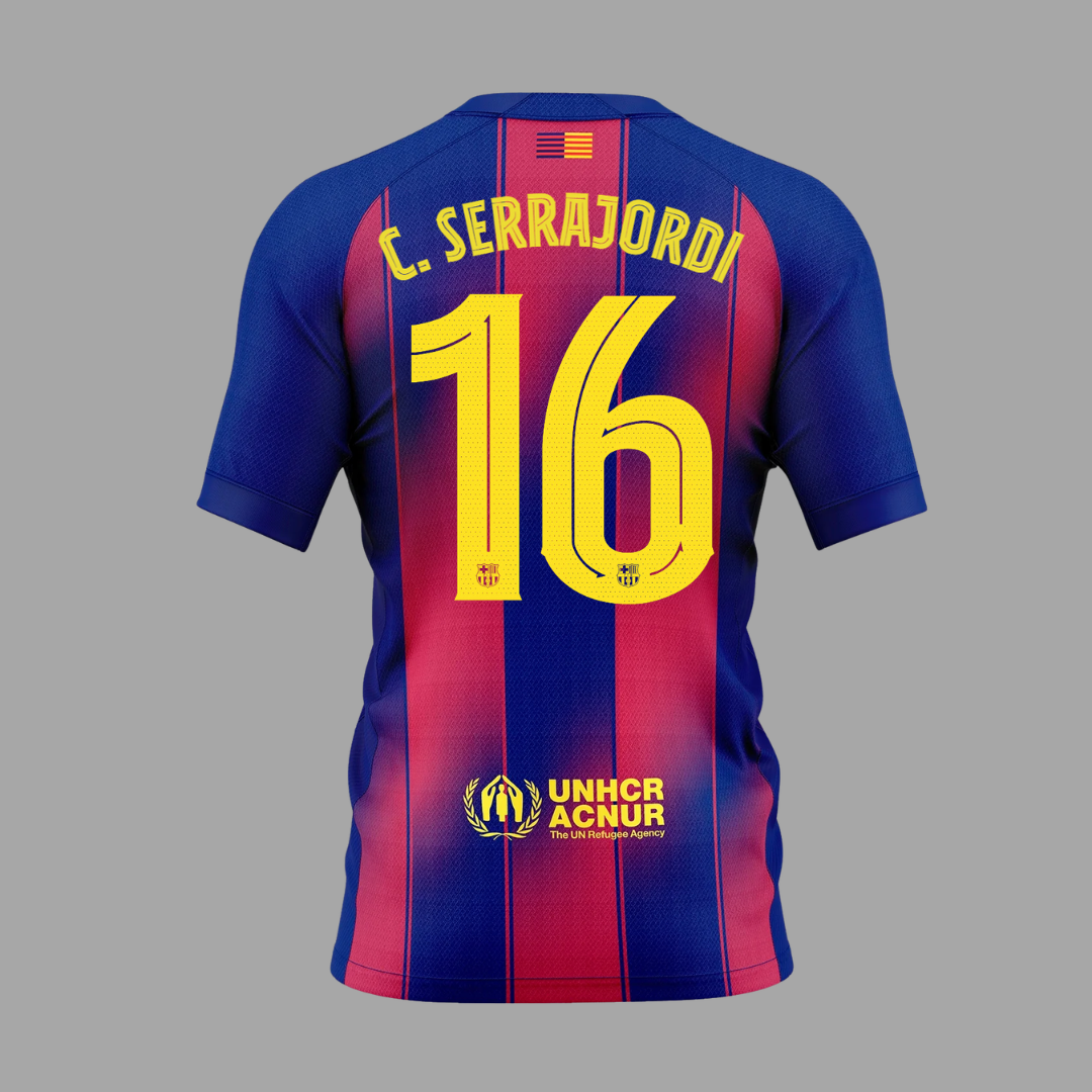 C. Serrajordi Home Shirt FC Barcelona Men's Fit Stadium Shirt