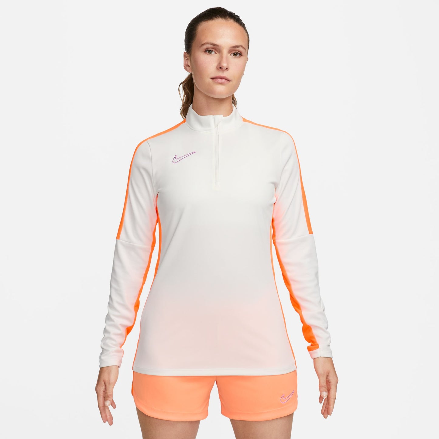 Nike Dri-FIT Academy - Women's Soccer Drill Top - White and Orange