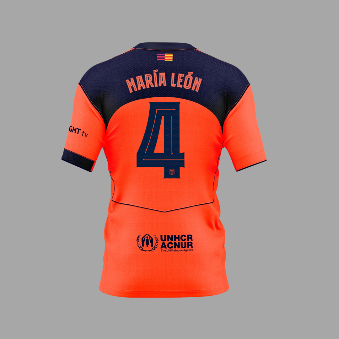 Maria Leon Third Shirt 2025/26 FC Barcelona Femeni Back of Shirt Men's Fit
