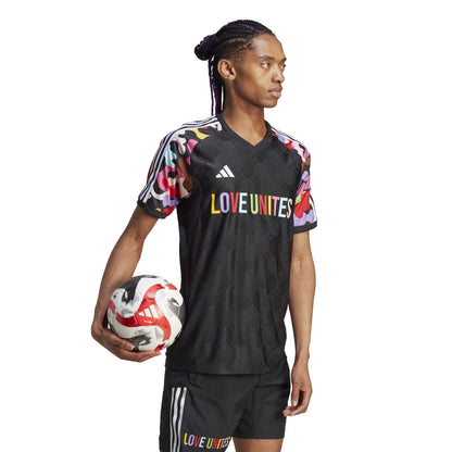 PRIDE 2023 Black Adidas Straight Fit Stadium Shirt