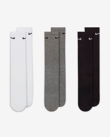 Nike Everyday Cushioned - Training Crew Socks (3 Pairs) - Black, White, Grey